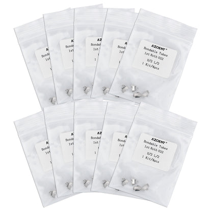 10 Bags AZDENT Dental Orthodontic Bondable Tube 1st Molar Non-Convertible Roth 0.022 U2L2 4pcs/Bag - azdentall.com