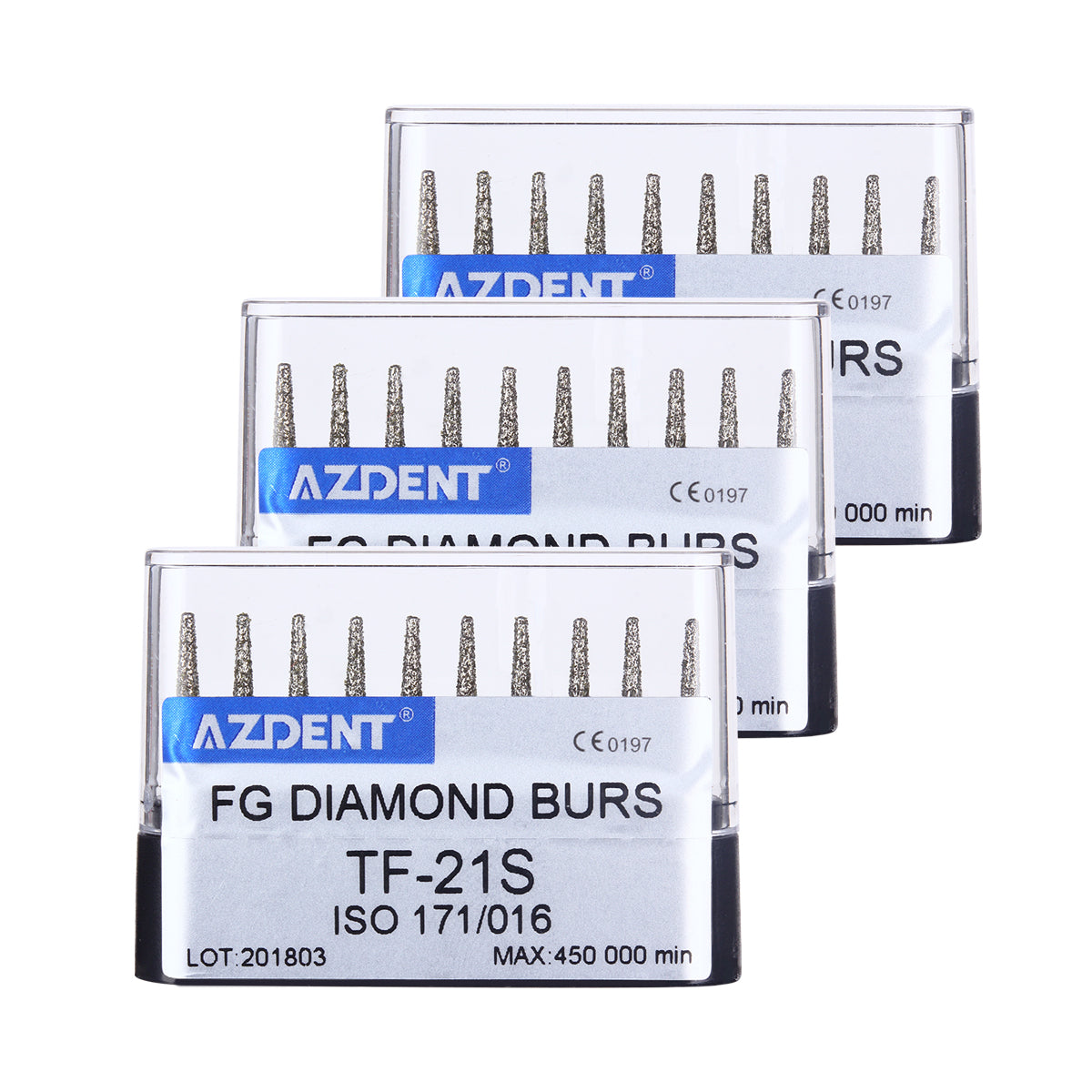 AZDENT FG Diamond Burs TF-21S 10pcs/Box-azdentall.com