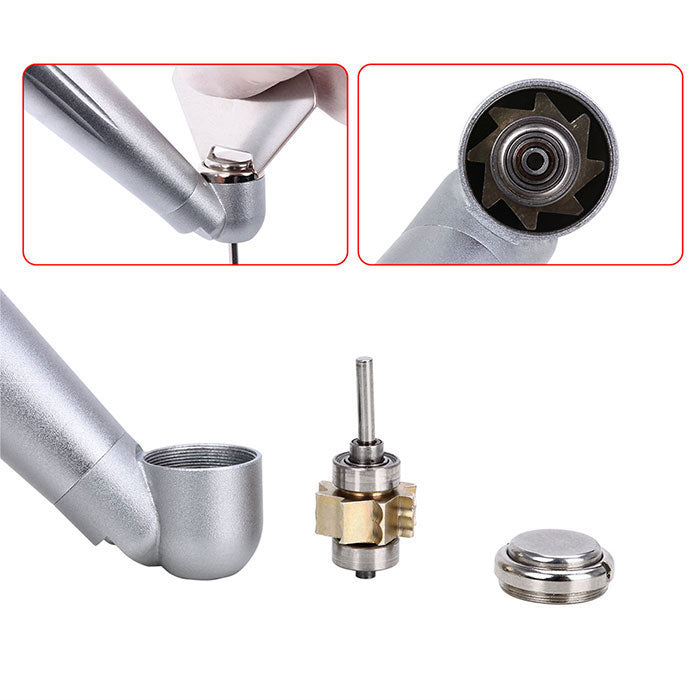 Dental High Speed Handpiece 45 Degree Standard Head Push Button E-Generator LED 2/4 Hole-azdentall.com