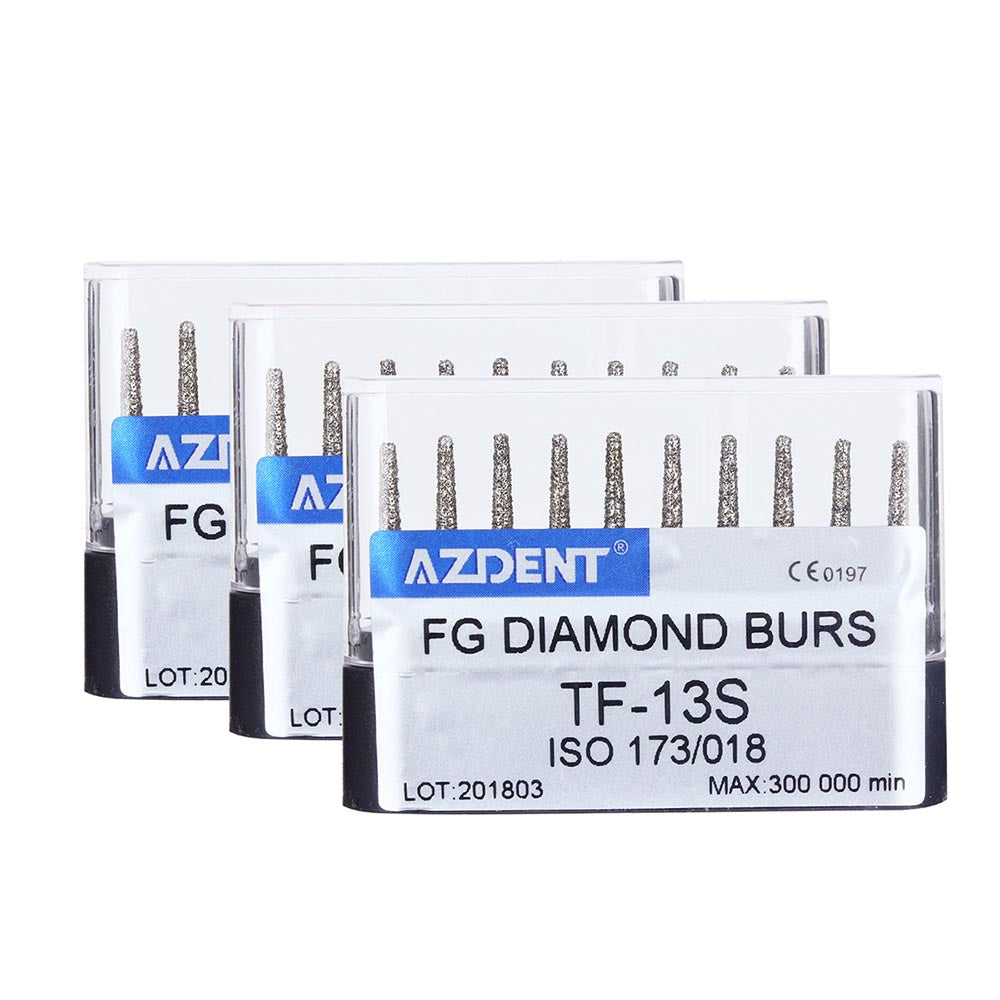 AZDENT FG Diamond Burs TF-13S 10pcs/Box-azdentall.com