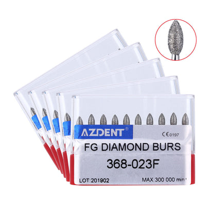 AZDENT Diamond Bur FG 368-023F Football Red 10pcs/Kit-azdentall.com