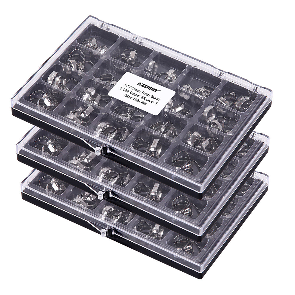 3 Boxes AZDENT Molar Bands with Buccal Tube First Molar Roth .022 80pcs/Box - azdentall.com