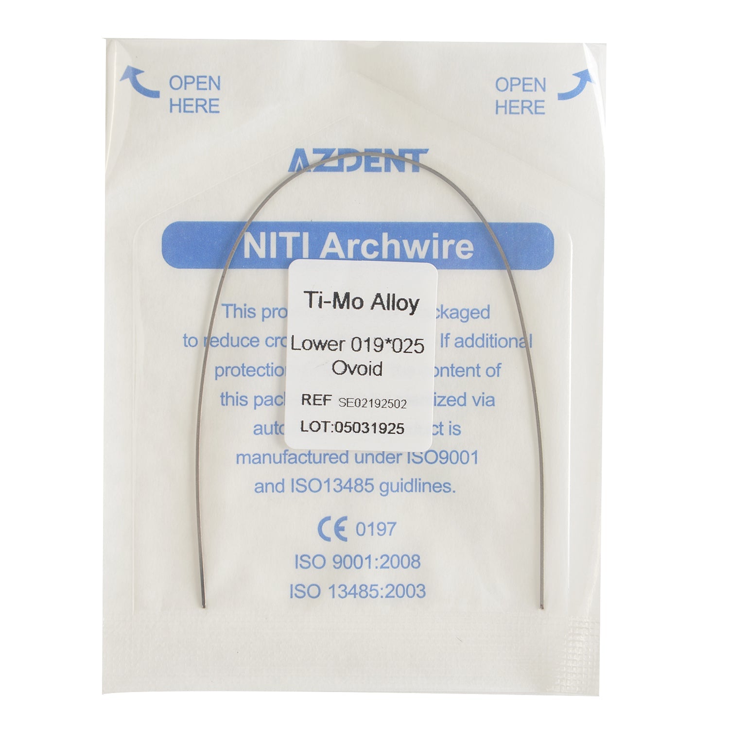 AZDENT Arch Wire TMA Beta Ti-Mo Alloy Rectangular Full Size 1 pc/Pack-azdentall.com