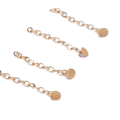 AZDENT Dental Traction Button Chain Golden Round 2/Bag - azdentall.com