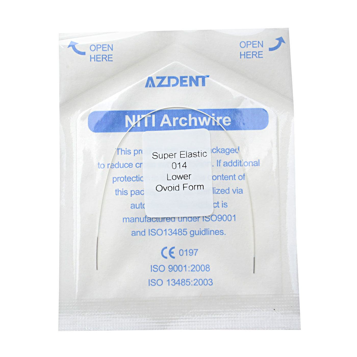 AZDENT Archwire NiTi Super Elastic Colored Coated Ovoid Round Full Size 1pcs/Pack