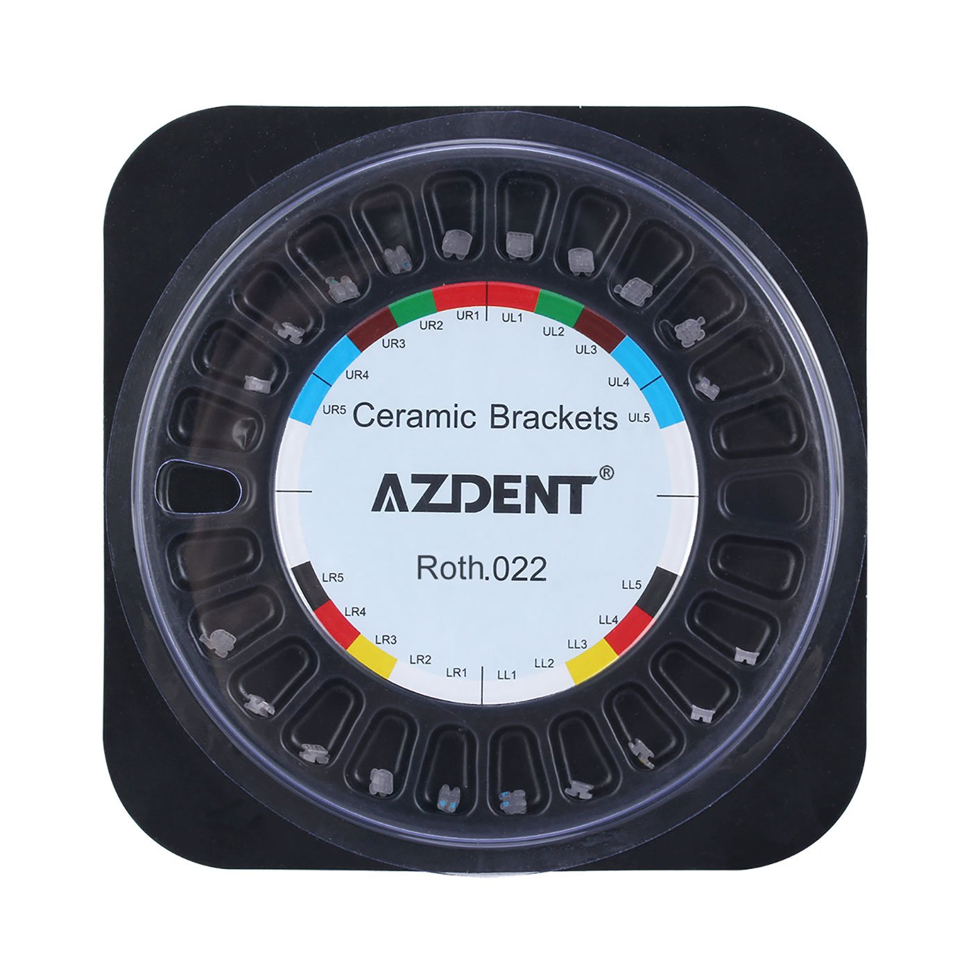 AZDENT Dental Orthodontic Ceramic Brackets Braces Roth .022 Hooks 345 20pcs/Box - azdentall.com