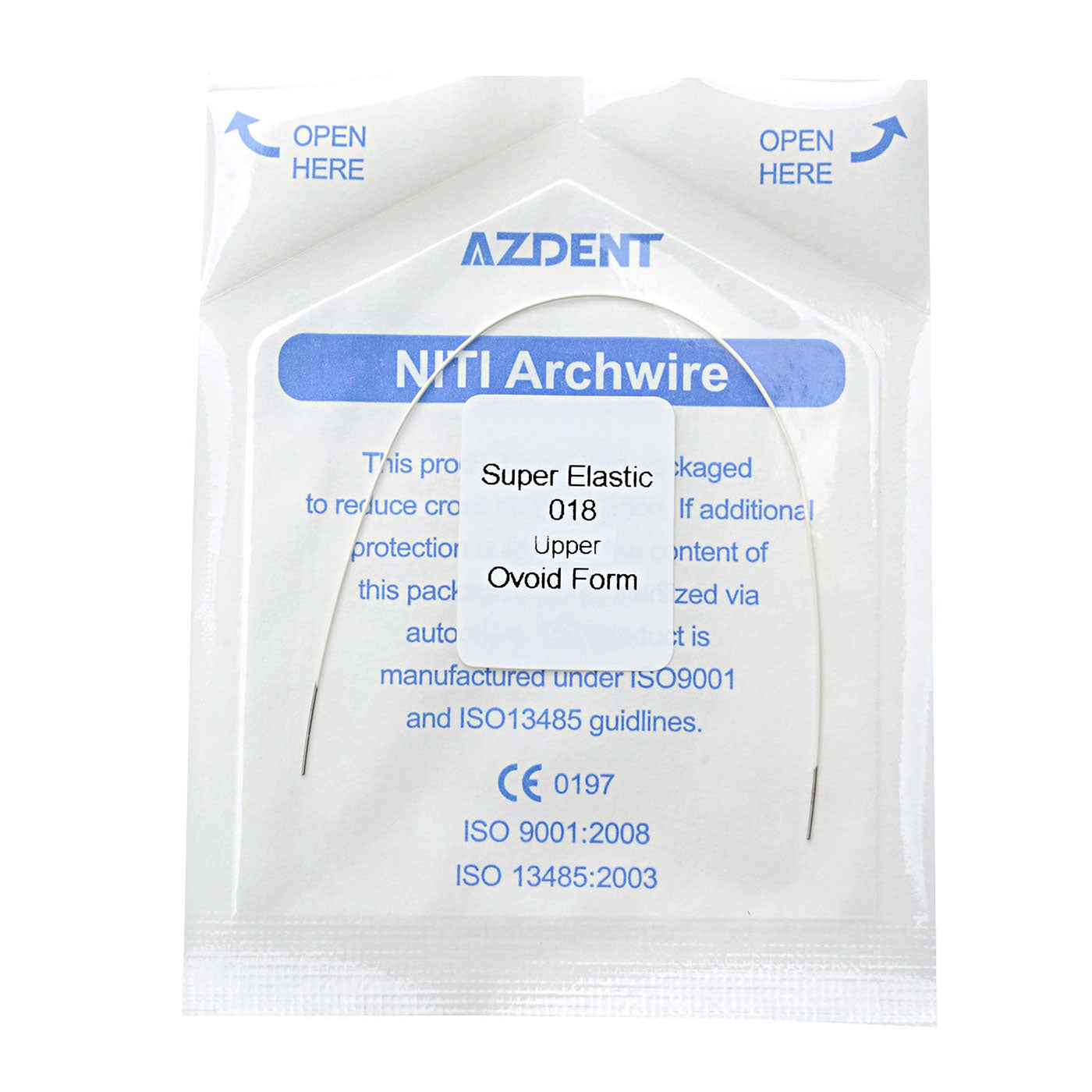 AZDENT Archwire NiTi Super Elastic Colored Coated Ovoid Round Full Size 1pcs/Pack