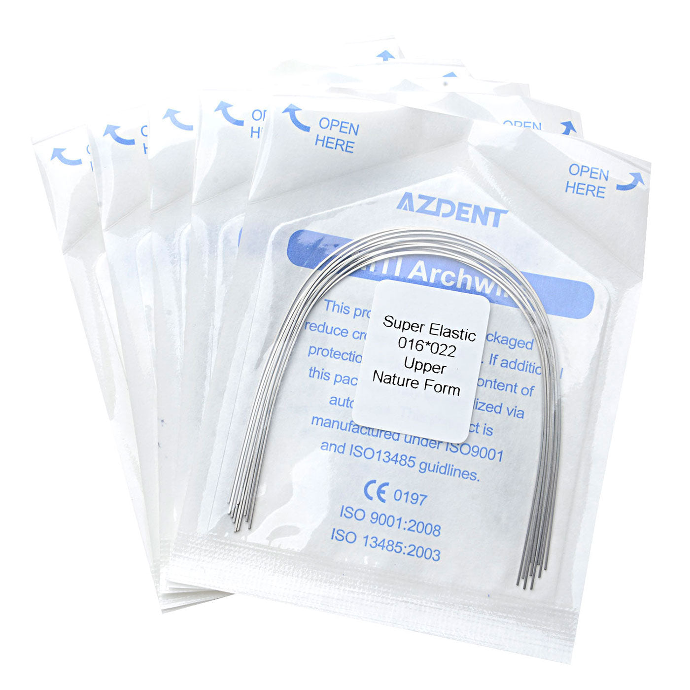 5 Bags AZDENT Dental Orthodontic Archwires Niti Super Elastic Natural Rectangular 0.016x0.022 Upper 10pcs/Pack - azdentall.com