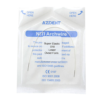 AZDENT Archwire NiTi Super Elastic Colored Coated Ovoid Round Full Size 1pcs/Pack