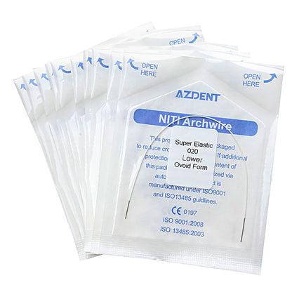 AZDENT Archwire NiTi Super Elastic Colored Coated Ovoid Round Full Size 1pcs/Pack