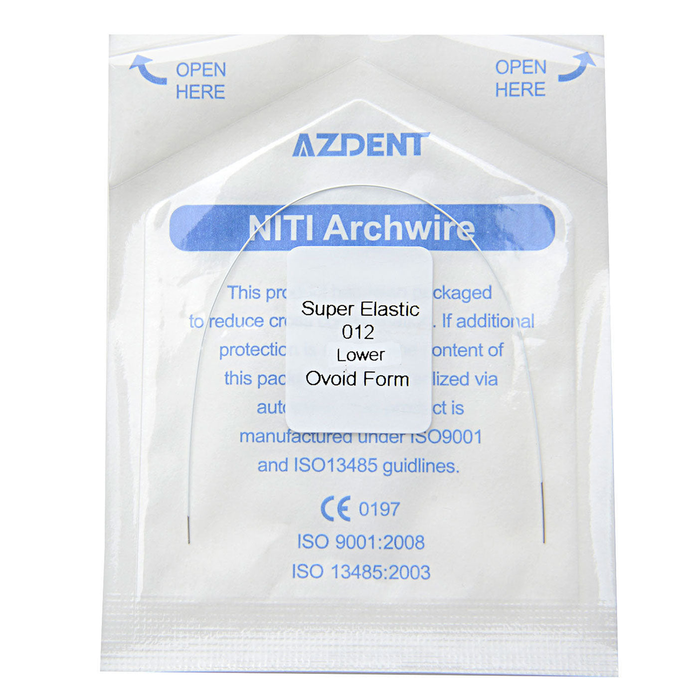 AZDENT Archwire NiTi Super Elastic Colored Coated Ovoid Round Full Size 1pcs/Pack-azdentall.com