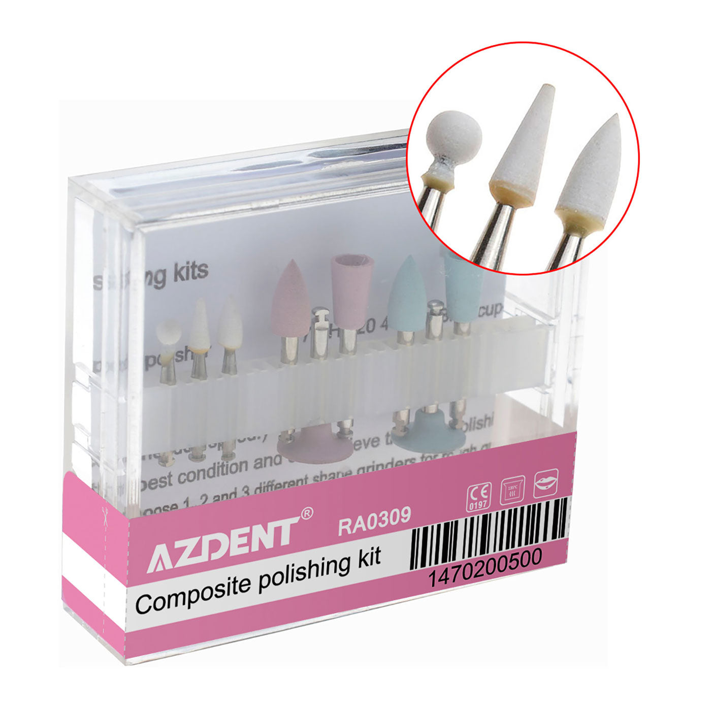 AZDENT Dental Composite Polishing Kit RA 0309 9pcs/Kit-azdentall.com