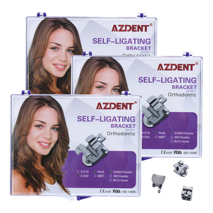 3 Kits Dental Orthodontic Self Ligating Roth/MBT .022 Hooks On 345 20pcs/Kit - azdentall.com