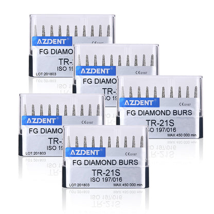 AZDENT FG Diamond Burs TR-21S 10pcs/Box-azdentall.com